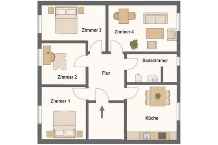 4-Zimmer-Wohnung mit neuer Küche, Terrasse & Gartennutzung, Erdgeschoss – ruhige Lage in Münster 6100.10102