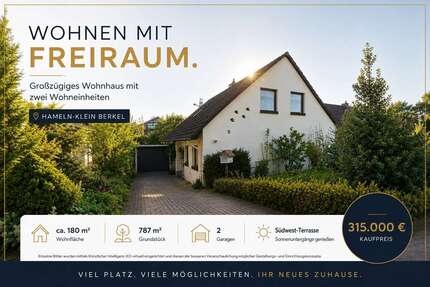 Haus zum Kaufen in Hameln 315.000,00 € 180 m²