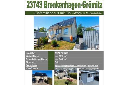 Haus zu verkaufen - 365.000,00&nbsp;EUR Kaufpreis, ca.&nbsp; 125,00&nbsp;m&sup2; in Grömitz (PLZ: 23743)