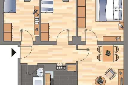 Wohnung zum Mieten in Wilhelmshaven 399,00 € 60.22 m²