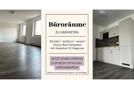 Moderne Büroräume Hagenow, 55-66qm, ab 01.06.26, möbliert möglich