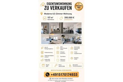 Wohnung in bester Lage - 379.000,00&nbsp;EUR Kaufpreis, ca.&nbsp; 117,00&nbsp;m&sup2; in Trossingen (PLZ: 78647)
