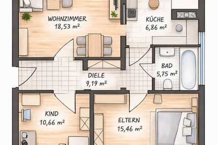 Schöne 3-Zimmer-Dachgeschosswohnung + Garage in Stolberg-Büsbach - Stolberg (Rhld.)