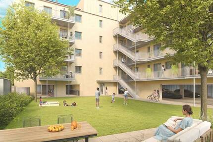 NEUBAU-Wohnung mit Balkon zum Garten * 4 Zimmer * KFW 40 und QNG - Leipzig Sellerhausen-Stünz