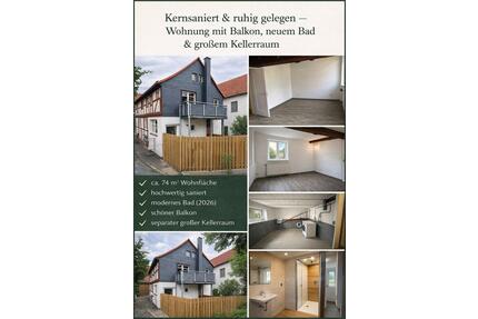 Kernsanierte 3ZKB Wohnung in Schwalmstadt OT neues Bad und Balkon