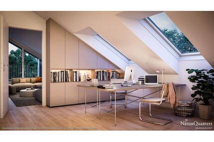 2-Zi-Eck-Whg. im Dachgeschoss mit Tageslichtbad, sep. Gäste-WC u. großer Loggia an der Giebelseite - Haar Gronsdorf