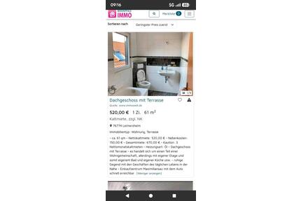 Wohnung 1 Zimmer - 520,00&nbsp;EUR Kaltmiete, ca.&nbsp; 61,00&nbsp;m&sup2; in Leimersheim (PLZ: 76774)