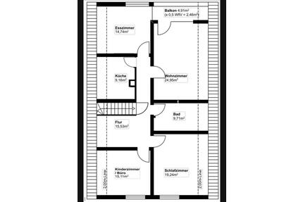 Helle 4-Zimmer Dachgeschosswohnung mit Balkon in Bad Schönborn