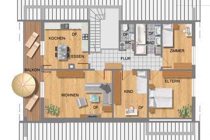 Charmante 4-Zimmer-Dachgeschosswohnung mit Balkon - Mengen