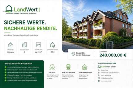 Wohnung zum Kaufen in Oldenburg 240.000,00 € 66.2 m²