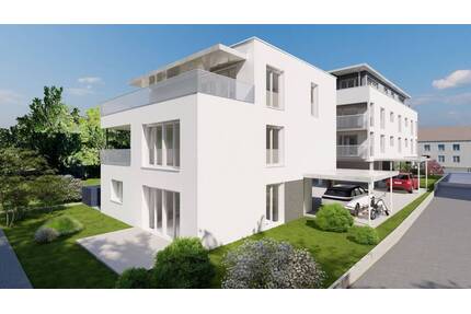 Modernes Wohnen in zentraler Dorflage von Lörrach-Brombach, 3-Zi.-Dachgeschoss-Wohnung mit großem Balkon