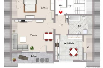 2-Zimmer Dachgeschosswohnung mit Balkon & schöner Aussicht - Pohlheim