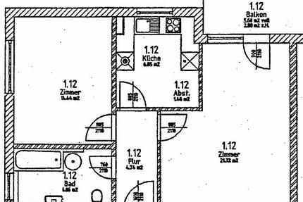 2 Zimmer Wohnung mit Balkon in ruhiger Lage - Rostock Hohe Düne