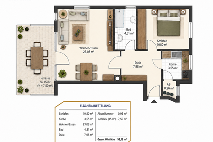 Wohnung zum Mieten in München 1.300,00 € 58.18 m²
