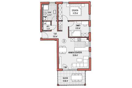 Wohnung zum Mieten in Backnang 1.095,00 € 72 m²