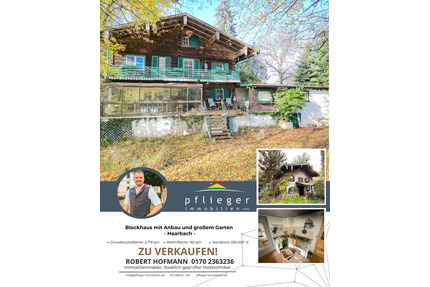 Blockhaus mit Anbau und großem Garten - Haarbach Oberthambach