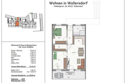 3-Zimmerwohnung in Wallersdorf zu vermieten