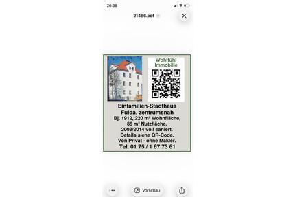Einfamilien- Stadthaus Fulda - 590.000,00&nbsp;EUR Kaufpreis, ca.&nbsp; 220,00&nbsp;m&sup2; in Fulda (PLZ: 36037)