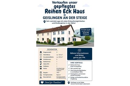 Reihen Eck Haus - Privatverkauf- keine Maklergebühren! - Geislingen an der Steige