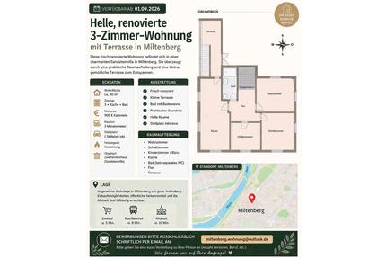 Helle renovierte 3-Zimmer-Wohnung - Miltenberg