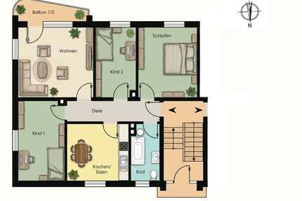 Wohnung zum Kaufen in Gersthofen 299.000,00 € 83.9 m²