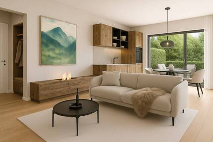 Exklusives Wohnen im Erdgeschoss: Moderne Neubauwohnung mit sonnigem Gartenanteil - Rottach-Egern