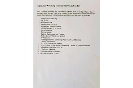 2-Zimmer-Wohnung in LangenzennLaubendorf zu vermieten