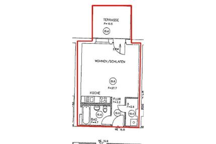 1 Raum-Wohnung, 45 m², Westseite - mit Terrasse im schönen Park - Magdeburg Diesdorf