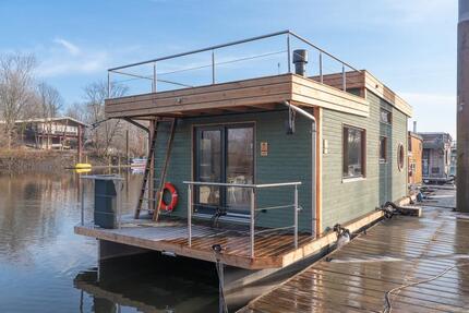 Urlaub auf Hausboot mit Dachterrasse in Hamburg - bis 6 Personen