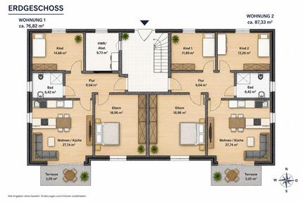 Moderne 3 Zimmer Neubau Wohnung zu Vermieten - Ottersberg