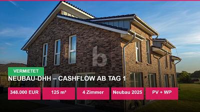 NEUBAU-DHH  CASHFLOW AB TAG 1 - 348.000,00&nbsp;EUR Kaufpreis, ca.&nbsp; 125,00&nbsp;m&sup2;&nbsp;Wohnfl&auml;che in Drebber (PLZ: 49457)