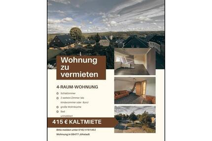 Schöne 4-Raum Wohnung zu vermieten! - Jöhstadt