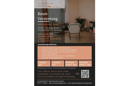 PraxisraumTherapieraumCoachingraum in NES stundenweise mieten - Bad Neustadt an der Saale