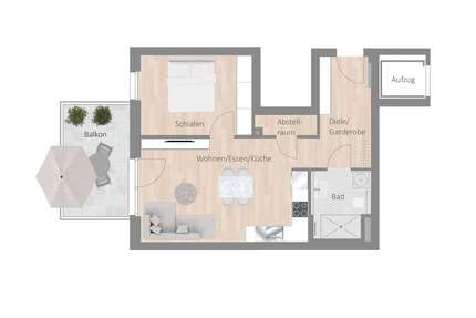 Wohnung zum Mieten in Besigheim 1.050,00 € 57.2 m²