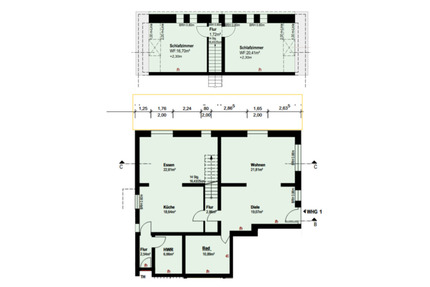 Mietwohnung 144m² im EG auf 2 Etagen mit Terrasse in Halle