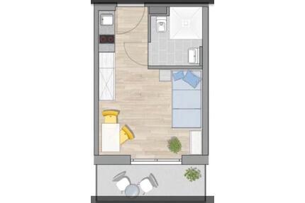 Stilvolle vollmöblierte 1-Zimmer-Wohnung im Studentenwohnheim - Augsburg Antonsviertel