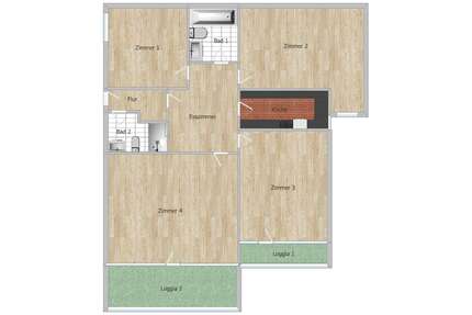 Wohnung zum Mieten in Karlsruhe 2.125,00 € 77 m²
