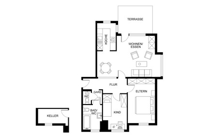 Kohlscheid – Gut vermietete 3-Zimmer-Wohnung mit Garten - Herzogenrath