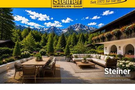 Grainau: 3-Zimmer-Wohnung ca. 95 m², Terrasse 80 m², eigener Garten, Keller, EBK,, Duplex, naturverbunden - Garmisch-Partenkirchen