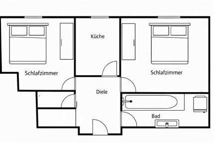 Wohnung 2ZKB für 2er WG mit Wohnküche - Augsburg Hochzoll
