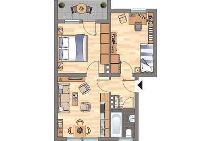 Wohnung zum Mieten in Weißenthurm 439,00 € 44.48 m²