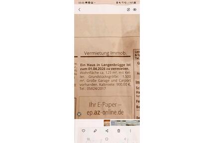 Haus Vermietung Langenbrügge - 900,00&nbsp;EUR Kaltmiete, ca.&nbsp; 125,00&nbsp;m&sup2; in Lüder (PLZ: 29394)