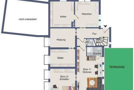 Charmante, möblierte und ruhige Einliegerwohnung mit Terrasse - Siegen Dillnhütten