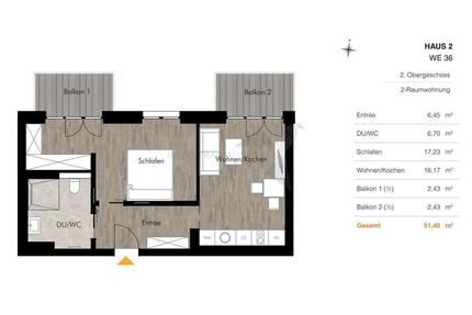 + Wohnen am Pelzmühlenteich + Barrierefreie 2-Raum-Whg. mit Einbauküche, Wärmepumpe & Photovoltaik - Chemnitz Rabenstein
