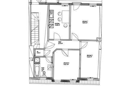 Frisch sanierte 3-Zimmer-Wohnung mit Einbauküche, auch für 2er WG - Bamberg Bamberg-Ost