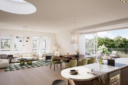 Neubau: Exklusives Penthouse auf einer Ebene mit Rooftop-Terrasse und Blick ins Grüne - München Thalkirchen-Obersendling-Forstenried-Fürstenried-S