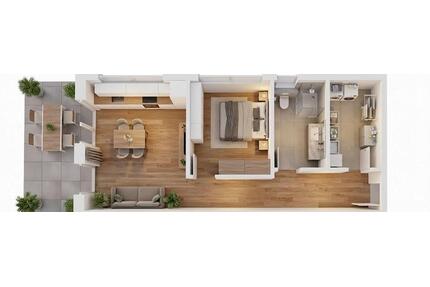 Exklusive Neubauwohnung: Hochwertige 2 Zimmer mit Einbauküche in einem nachhaltigen Holzhaus - Aspach