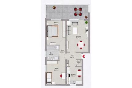3-Zimmer Erdgeschosswohnung mit Garage, Keller & Terrasse - Viereth-Trunstadt