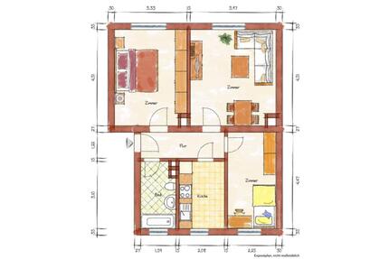 Schöne 3-Raum Wohnung mit Einbauküche in Mutzschen - Grimma