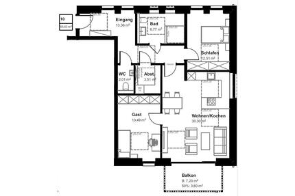 Wohnung mit Wohlfühlfaktor - 1.080,00&nbsp;EUR Kaltmiete, ca.&nbsp; 85,63&nbsp;m&sup2; in Bad Bentheim (PLZ: 48455)
